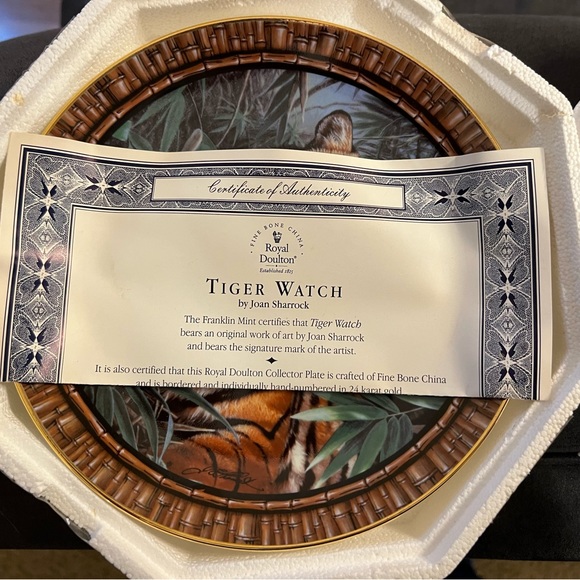 “Tiger Watch” The Franklin Mint Collector Plate with original paperwork - Picture 5 of 5